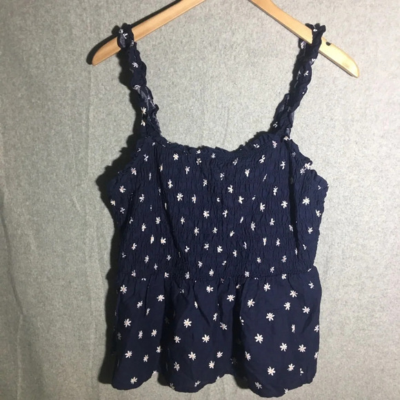 Navy Blue Floral Women's Top - Picture 1 of 5